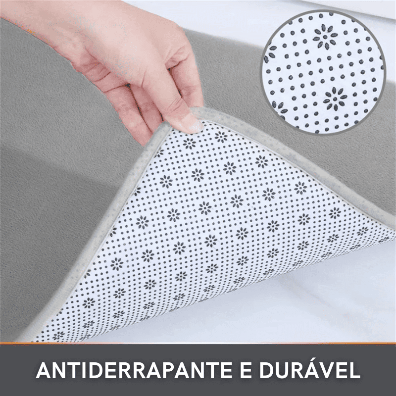 Tapete para Banheiro Antiderrapante Absorvente Veludo Polihousi 5